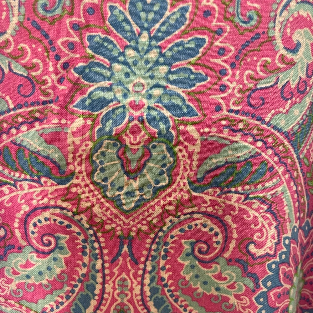 Cynthia Rowley Women’s Pink Paisley Sleeveless Dress with Blue Accents - Picture 2 of 4